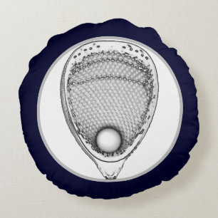 Lacrosse Goalie Sports Round Pillow Rund Kudde