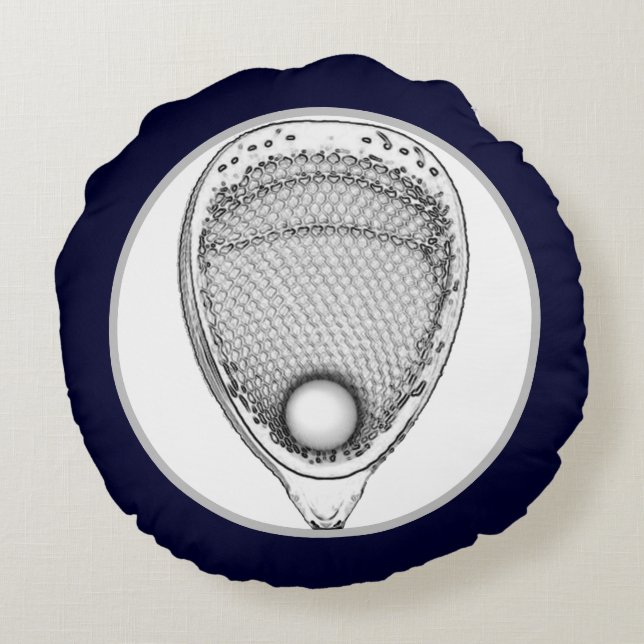 Lacrosse Goalie Sports Round Pillow Rund Kudde (Baksidan)