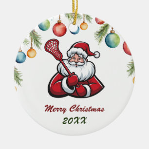 Lacrosse God jul Cute Jultomten Anpassningsbar Julgransprydnad Keramik