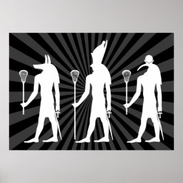 Lacrosse Gods Poster - vit på mörken