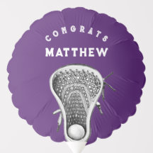 Lacrosse Gratulerar Lila Balloon