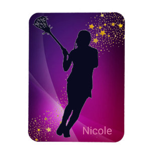 Lacrosse Guld Stars Lila Magnet