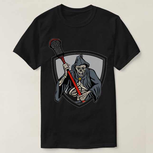 Lacrosse Halloween Costume Player Coach Fläkt Team T Shirt (Design framsida)