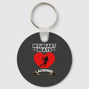 Lacrosse Heart Male Player Sport Passion Kärlek Nyckelring