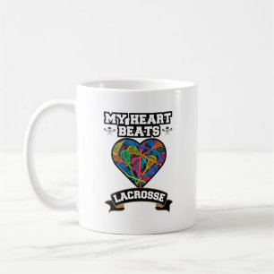 Lacrosse Heart Sticks Passion Sport Kärlek Game Kaffemugg