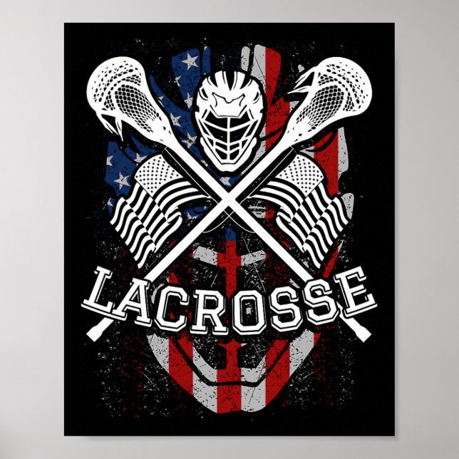 Lacrosse Helmet och Sticks Poster (Framsidan)