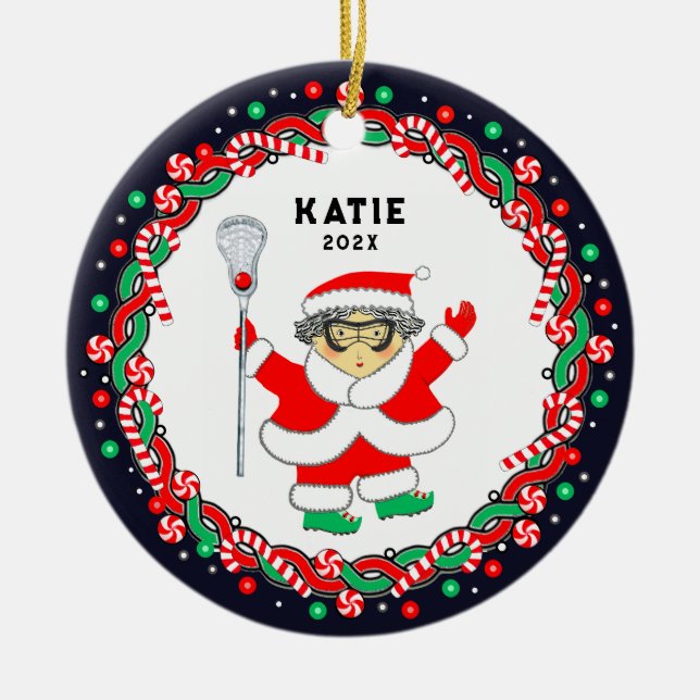 Lacrosse Holiday Gift Ceramic Ornament (Framsidan)