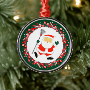 Lacrosse Holiday Present Keramisk Ornament