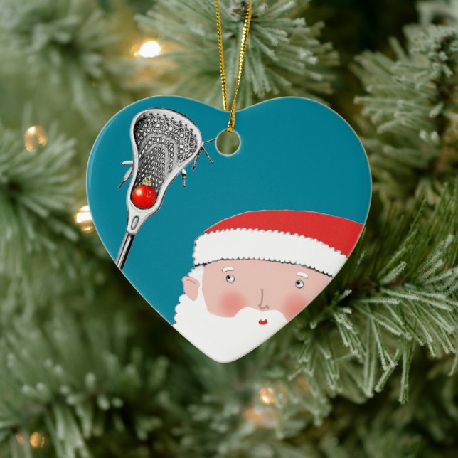 Lacrosse Holiday Present Keramisk Ornament (Träd)
