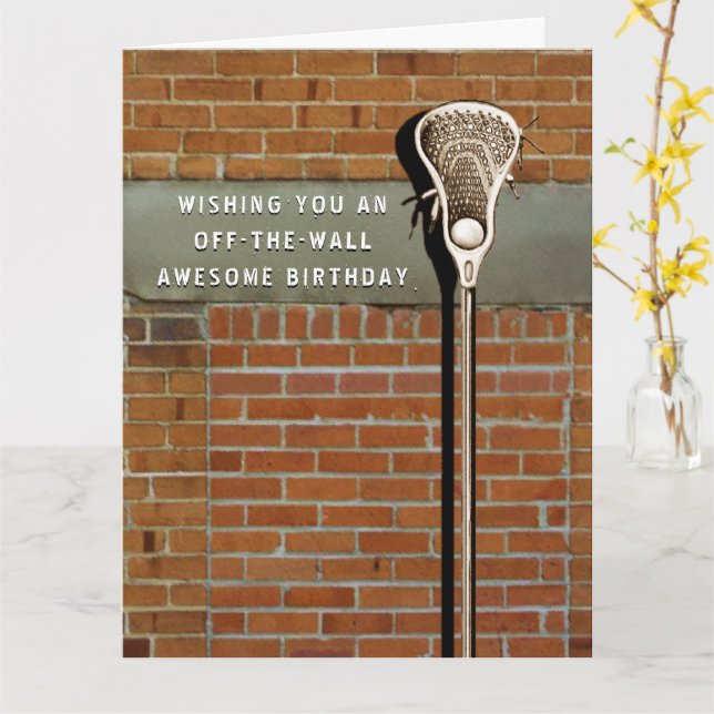 Lacrosse Idrott Födelsedags Kort (Gul blomma)