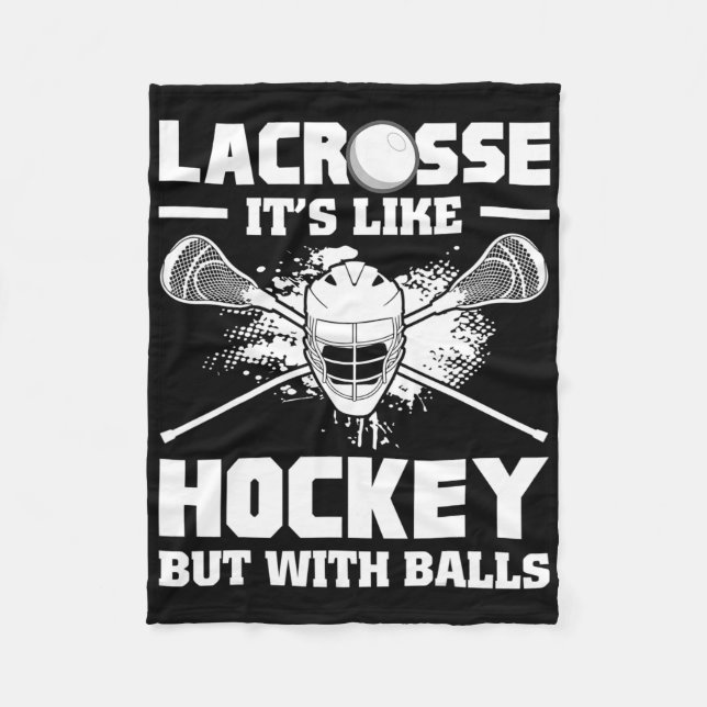 Lacrosse It's Like Hockey But With Funny Player  Fleecefilt (Framsidan)