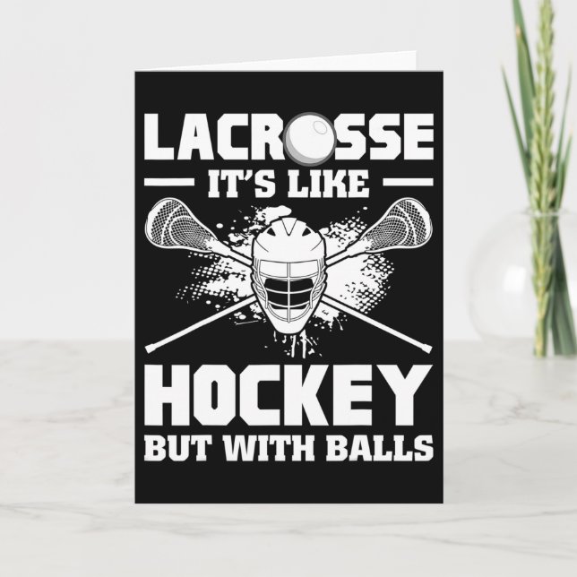 Lacrosse It's Like Hockey But With Funny Player  Kort (Framsida)