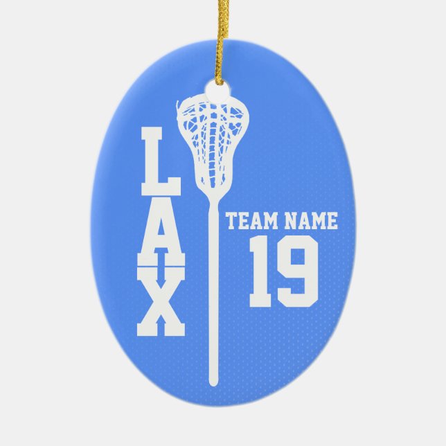 Lacrosse Jersey med Photo Blue Julgransprydnad Keramik (Framsidan)