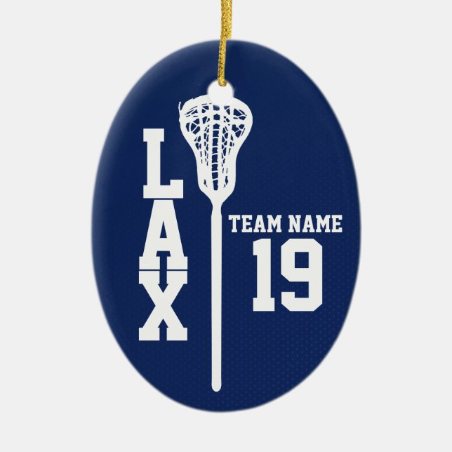 Lacrosse Jersey med Photo Mörk blått Julgransprydnad Keramik (Framsidan)