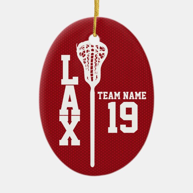 Lacrosse Jersey med Photo Red Julgransprydnad Keramik (Framsidan)