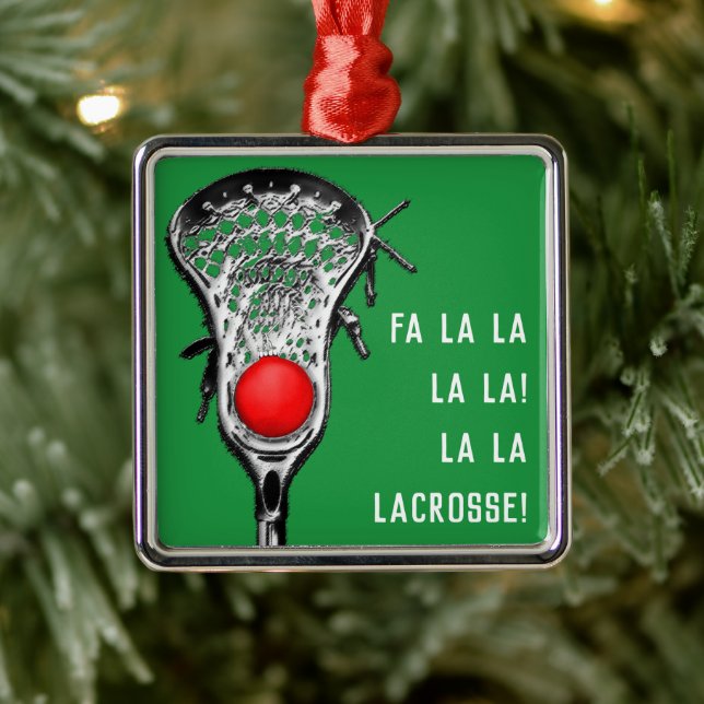 Lacrosse jul Cheer Julgransprydnad Metall (Träd)