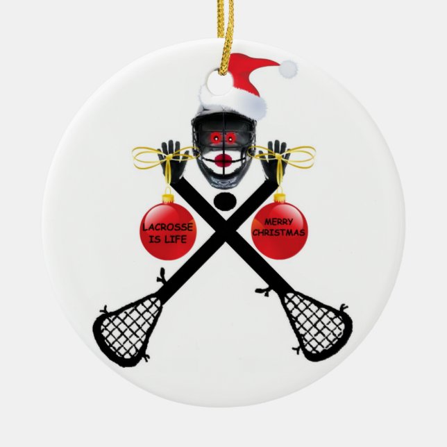 Lacrosse-jul Julgransprydnad Keramik (Framsidan)