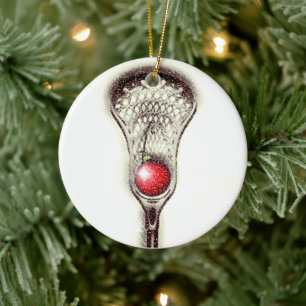 Lacrosse jul samlarobjekt julgransprydnad keramik