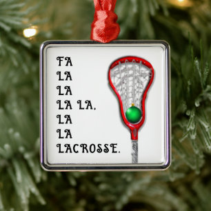 Lacrosse julpresent keepsakegåva julgransprydnad metall