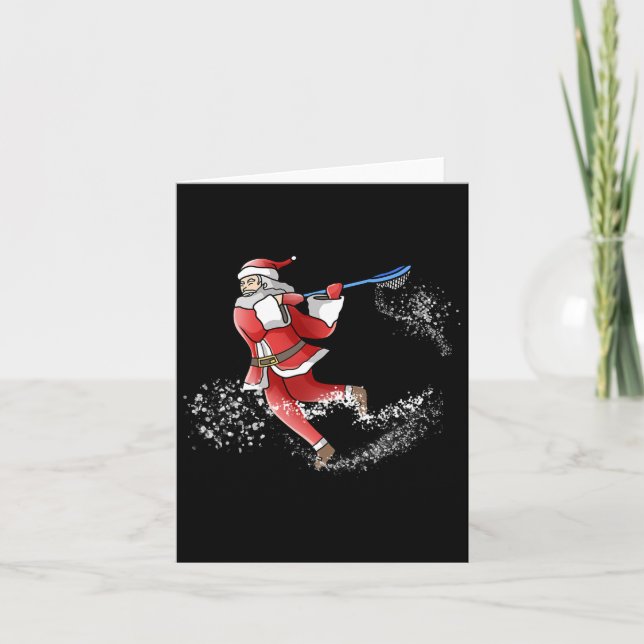 Lacrosse jultomten Coola Lax Sport Ugly X mas Kort (Framsida)
