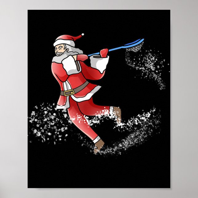 Lacrosse jultomten Coola Lax Sport Ugly X Mas Poster (Framsidan)