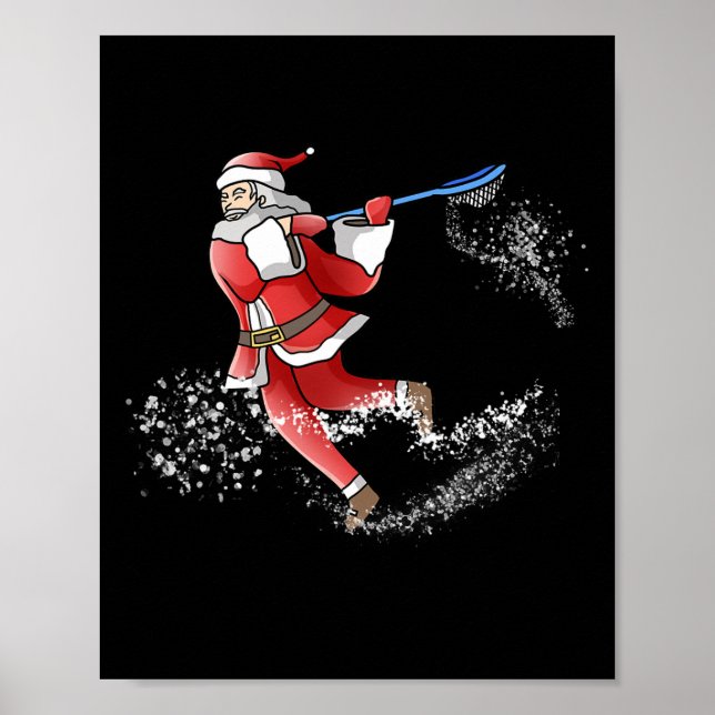 Lacrosse jultomten Coola Lax Sport Ugly X mas Poster (Framsidan)