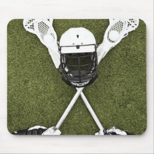 Lacrosse klibbar, handskar, bollar och musmatta