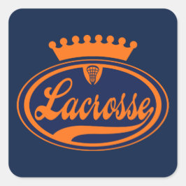 Lacrosse Krona Fyrkantigt Klistermärke