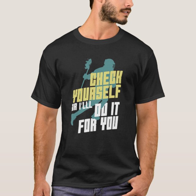 Lacrosse-kvinnan T Shirt (Framsida)