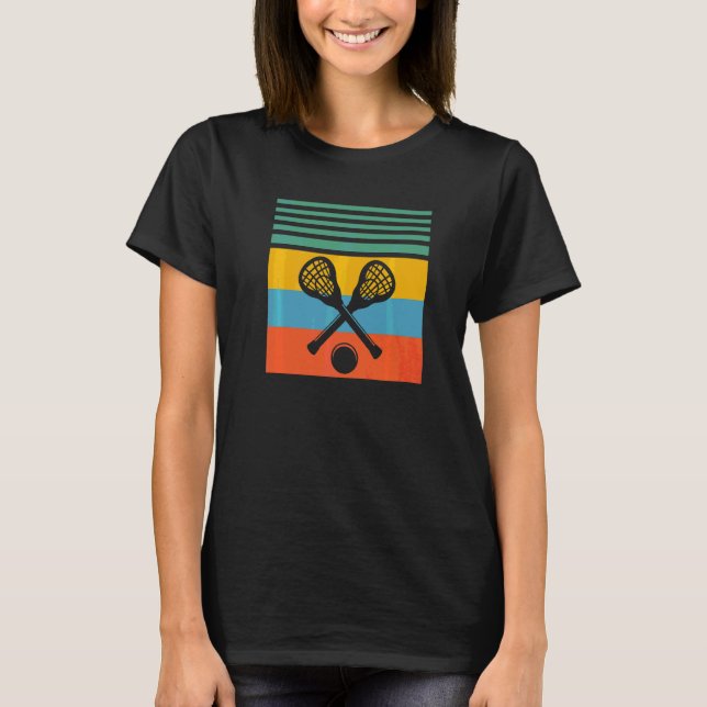 Lacrosse Lacrosse Spel Retro T Shirt (Framsida)