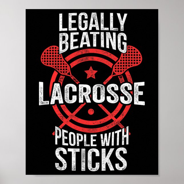 Lacrosse - lagligen slå människor med pinnar poster (Framsidan)