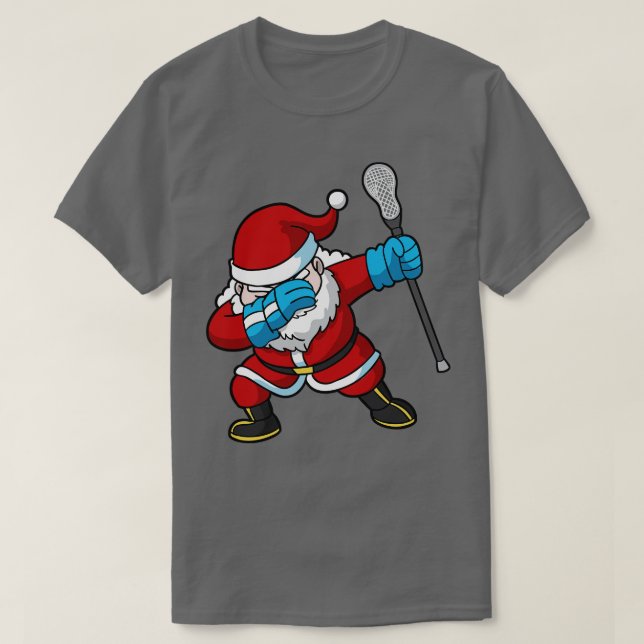 Lacrosse Lax Dabbing Jultomten jul T Shirt (Design framsida)