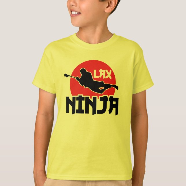Lacrosse LAX Ninja Children's T-Shirt (Framsida)