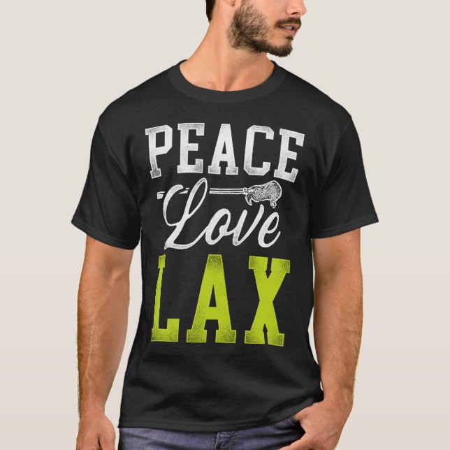 Lacrosse Lax Peace Kärlek Lax T Shirt (Framsida)