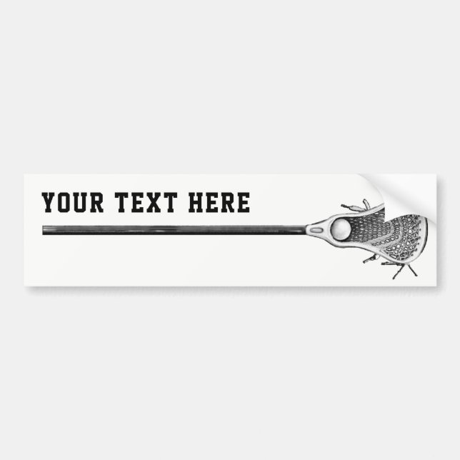 Lacrosse Lax Stick Bumper Sticker Bildekal (Framsidan)