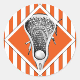 Lacrosse Lax Team Orange Classic Round Sticker Runt Klistermärke