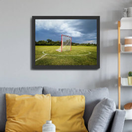 Lacrosse Mål Fält Dramatisk Storm Himmel Poster