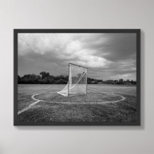 Lacrosse Mål Fält Svart och Vitt