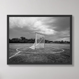 Lacrosse Mål Fält Svart och Vitt Poster