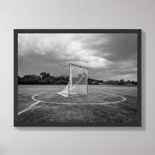 Lacrosse Mål Fält Svart och Vitt Poster