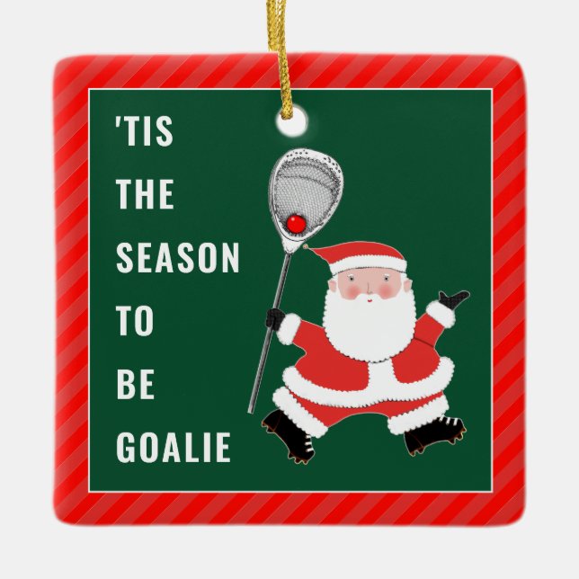 Lacrosse Målvakt 2022 Julpresent Keramisk Ornament (Framsida)