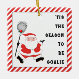 Lacrosse Målvakt Holiday Present Keramisk Ornament