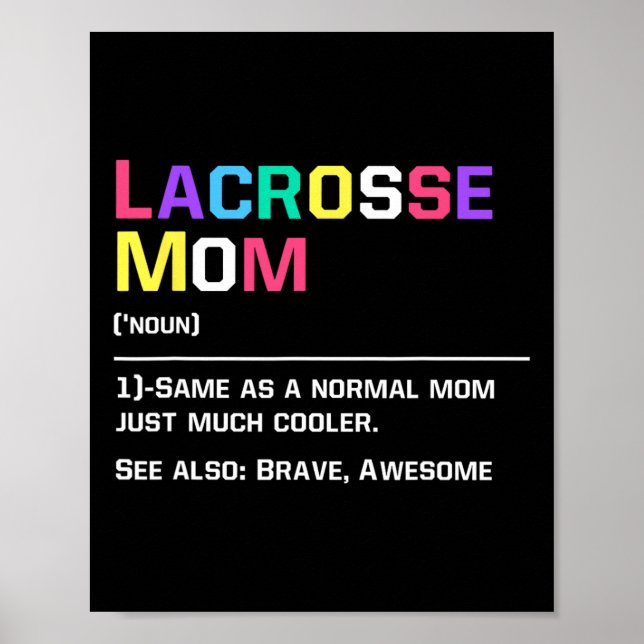 Lacrosse Mamma Funny Definition Lax Älskare Lacros Poster (Framsidan)