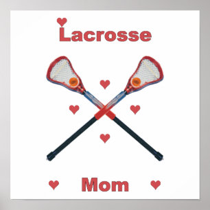 Lacrosse Mamma Hearts Poster