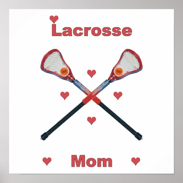 Lacrosse Mamma Hearts Poster (Framsidan)