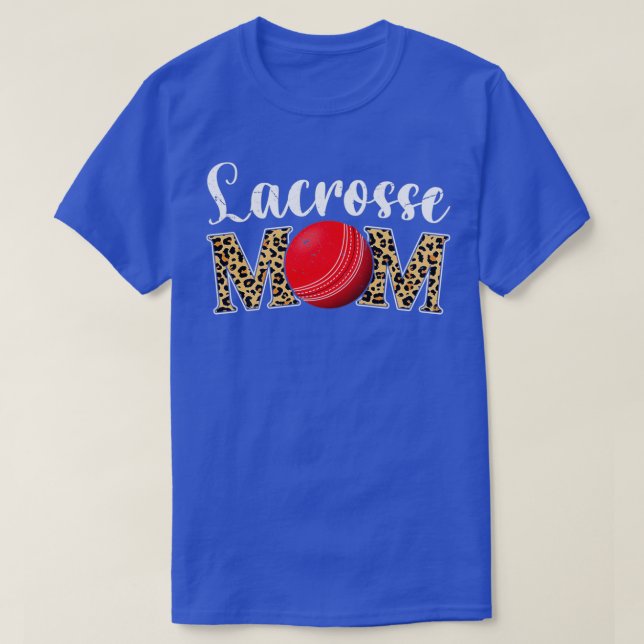 Lacrosse Mamma Leopard Funny Softball Mamma Mammor T Shirt (Design framsida)