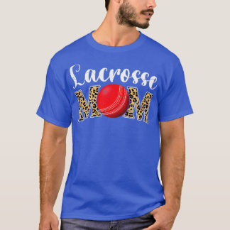 Lacrosse Mamma Leopard Funny Softball Mamma Mammor T Shirt