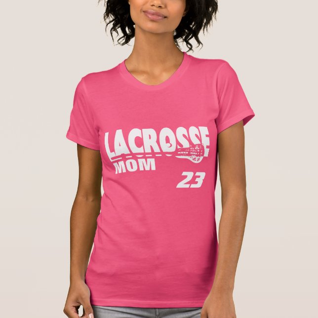 Lacrosse Mamma med nummer T Shirt (Framsida)
