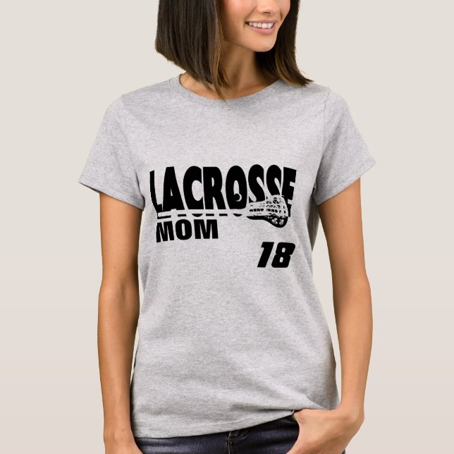 Lacrosse Mamma med nummer Tee Shirt (Framsida)