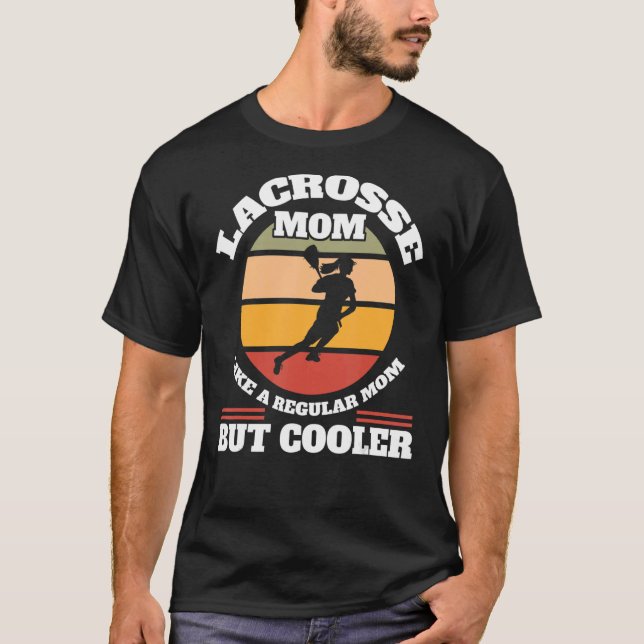 Lacrosse Mamma Retro Lax Player Mor Lacrosse Spor T Shirt (Framsida)